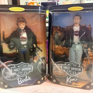 1998 COLLECTORS EDITION VINTAGE BARBIE & KEN HARLEY DAVIDSON DOLL SET